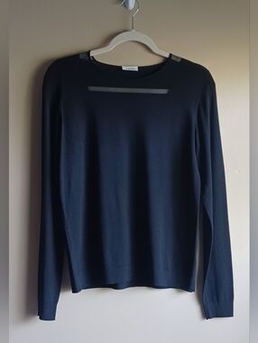 AKRIS PUNTO Wool Cowl Neck Light Sweater In Black Sz 8